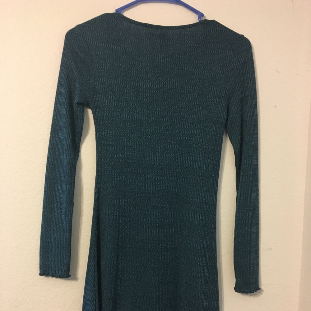 Long-Sleeve Blue Dress